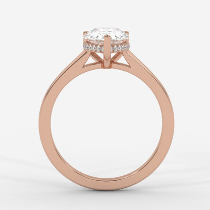 Vivienne Diamond Ring with Hidden Halo - Pear - AYKA JEWELS