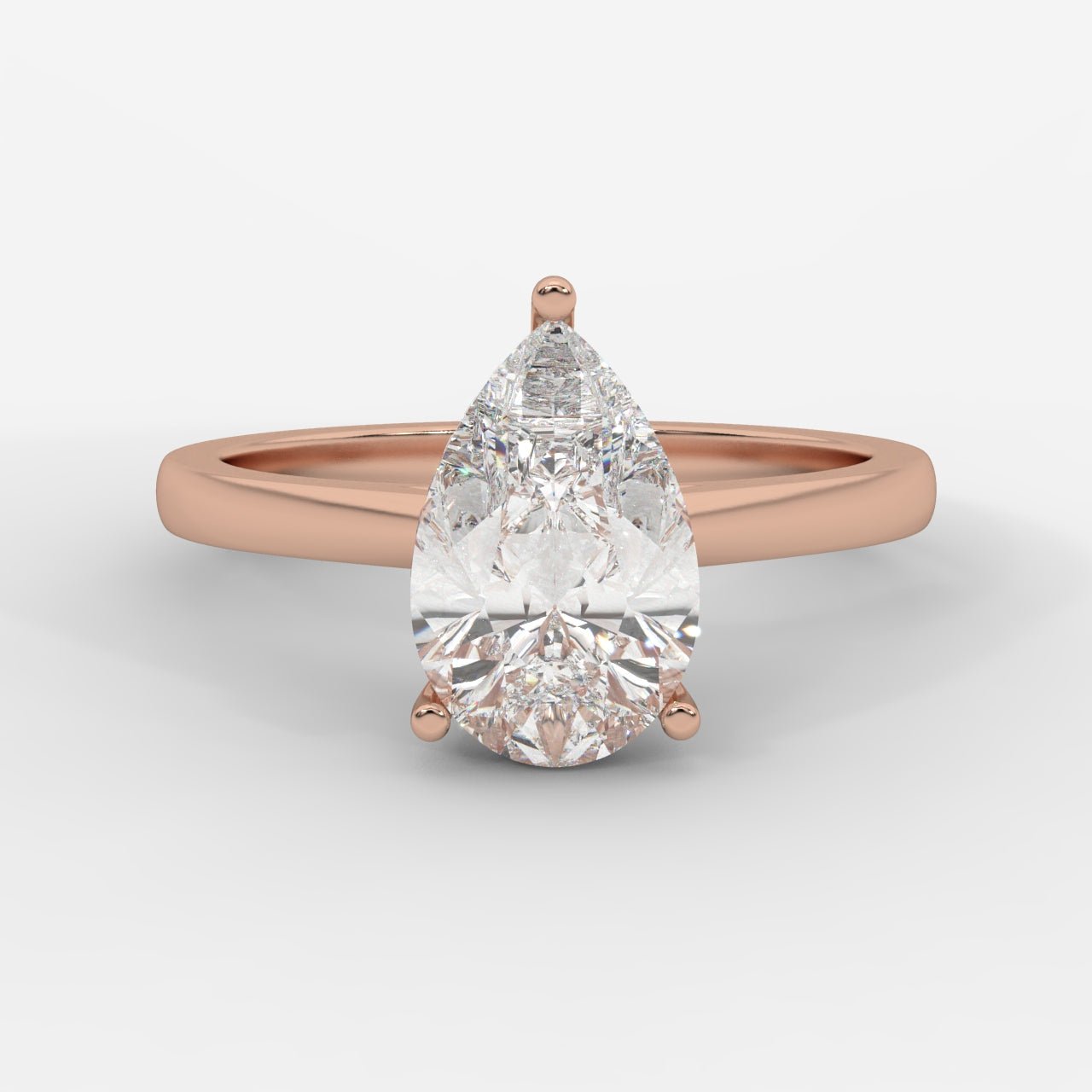 Vivienne Diamond Ring with Hidden Halo - Pear - AYKA JEWELS