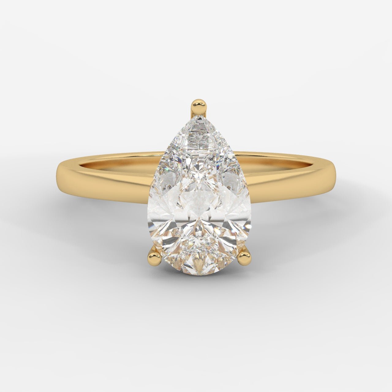 Vivienne Diamond Ring with Hidden Halo - Pear - AYKA JEWELS