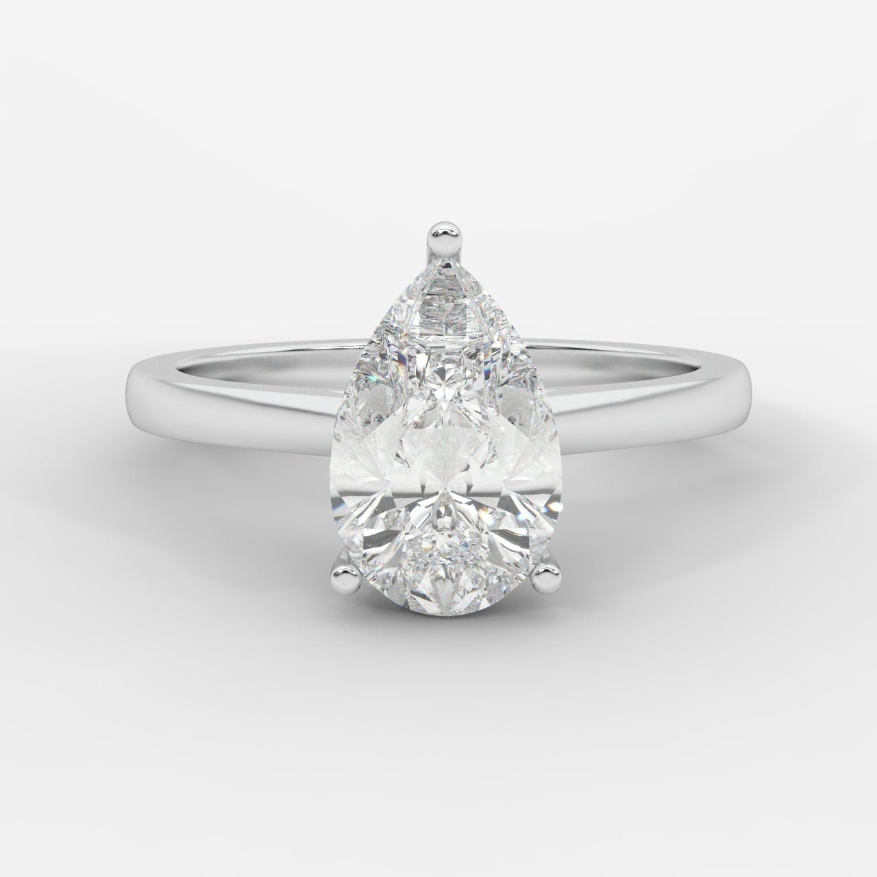 Vivienne Diamond Ring with Hidden Halo - Pear - AYKA JEWELS