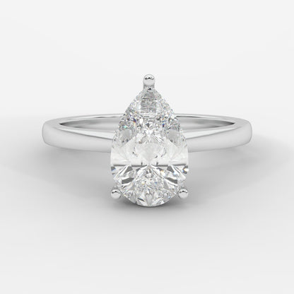 Vivienne Diamond Ring with Hidden Halo - Pear - AYKA JEWELS