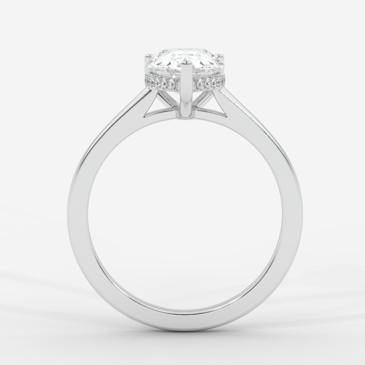 Vivienne Diamond Ring with Hidden Halo - Pear - AYKA JEWELS