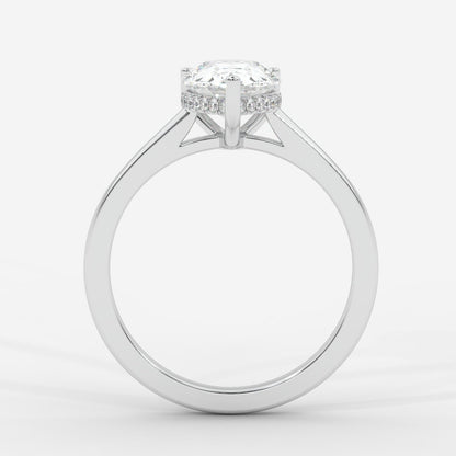 Vivienne Diamond Ring with Hidden Halo - Pear - AYKA JEWELS