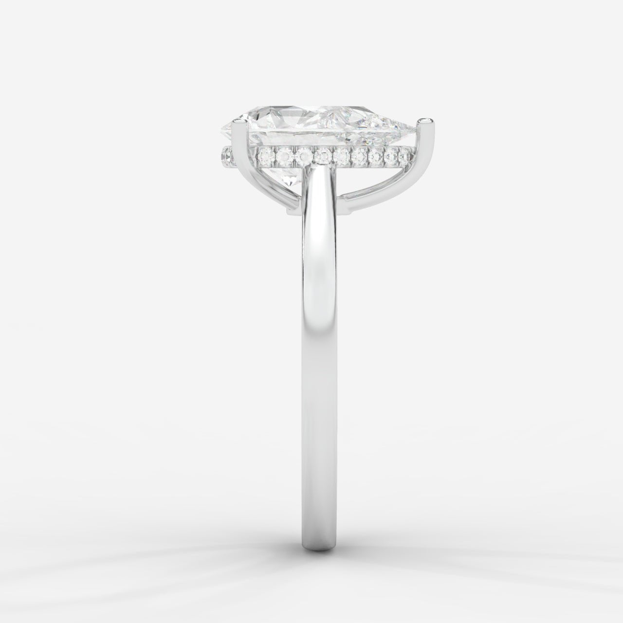 Vivienne Diamond Ring with Hidden Halo - Pear - AYKA JEWELS