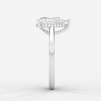 Vivienne Diamond Ring with Hidden Halo - Pear - AYKA JEWELS
