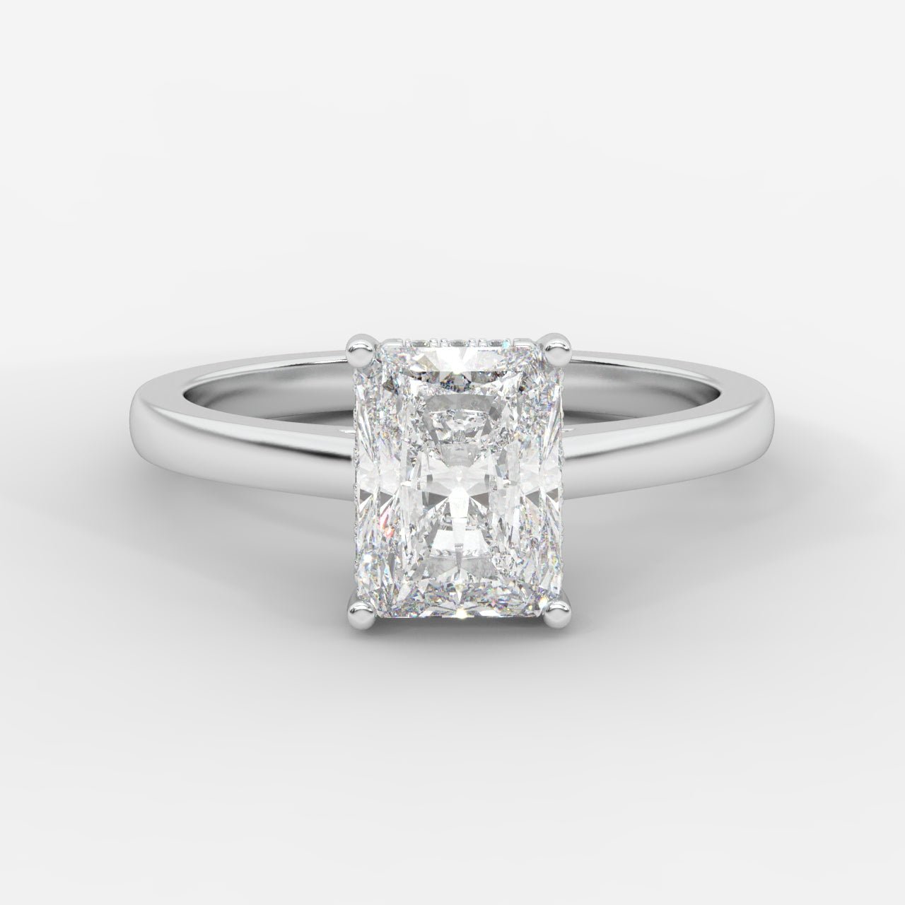 Vivienne Diamond Ring with Hidden Halo - Radiant - AYKA JEWELS