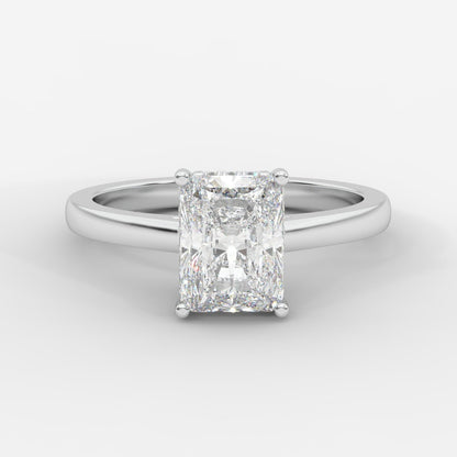 Vivienne Diamond Ring with Hidden Halo - Radiant - AYKA JEWELS