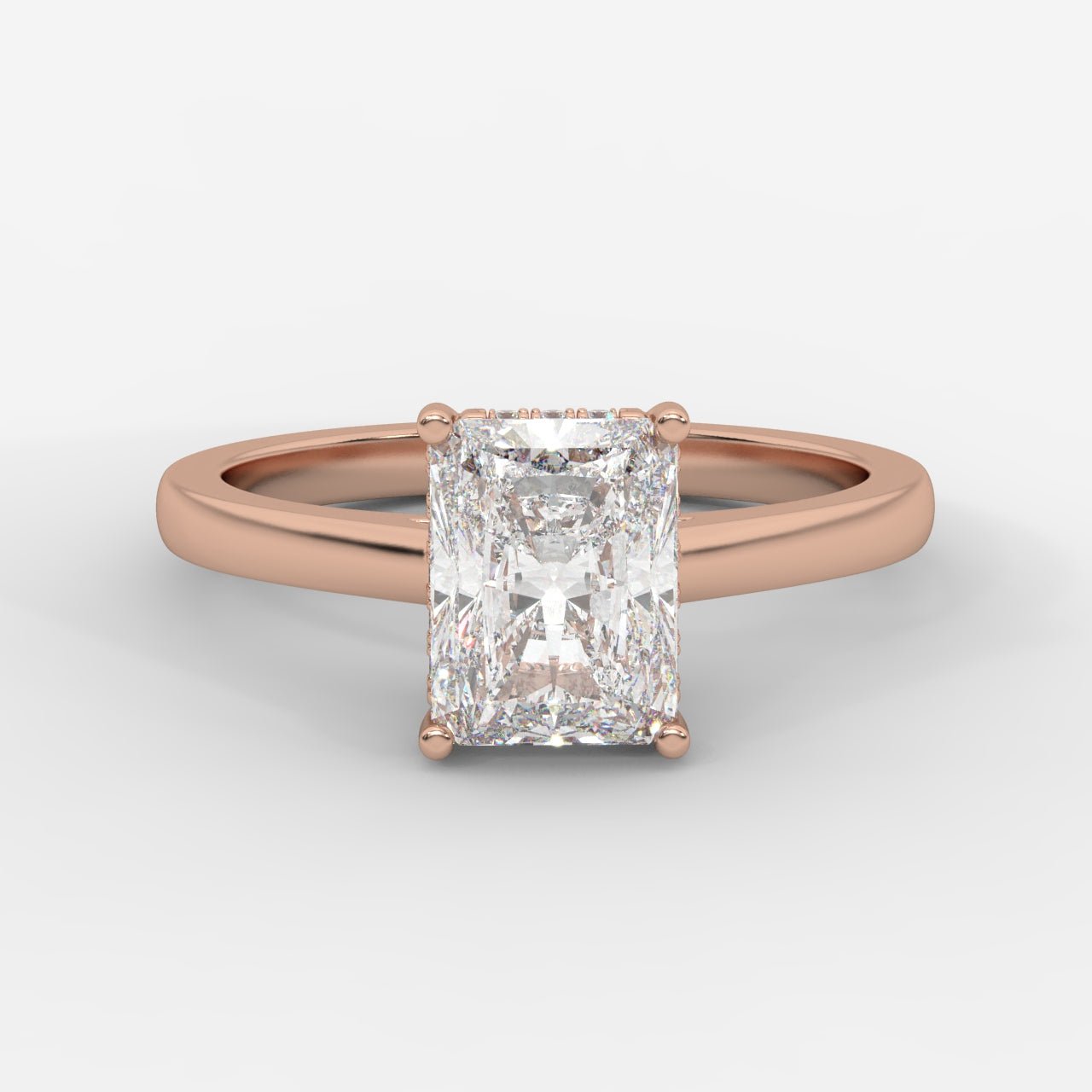 Vivienne Diamond Ring with Hidden Halo - Radiant - AYKA JEWELS