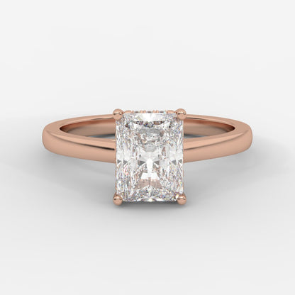 Vivienne Diamond Ring with Hidden Halo - Radiant - AYKA JEWELS