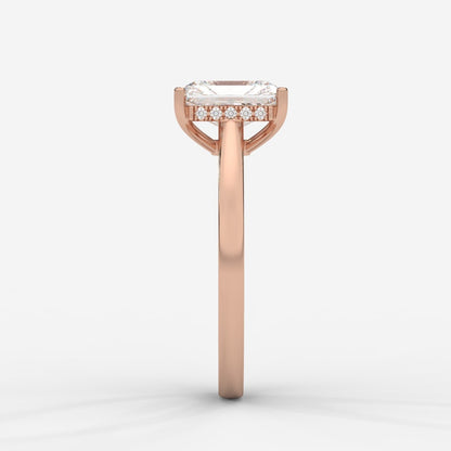 Vivienne Diamond Ring with Hidden Halo - Radiant - AYKA JEWELS