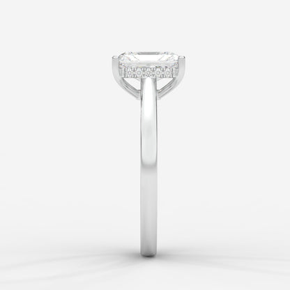 Vivienne Diamond Ring with Hidden Halo - Radiant - AYKA JEWELS