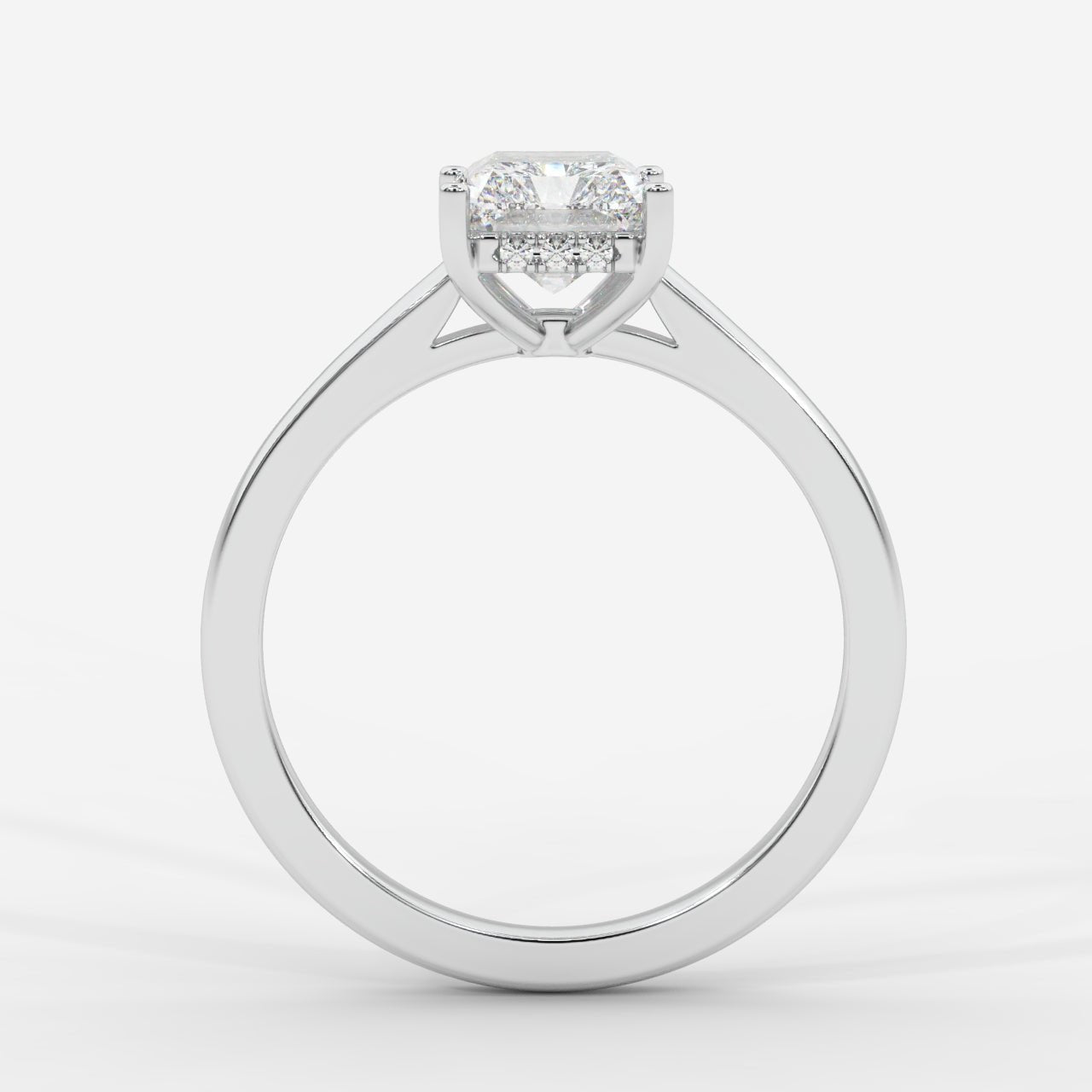 Vivienne Diamond Ring with Hidden Halo - Radiant - AYKA JEWELS