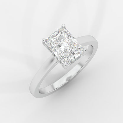 Vivienne Diamond Ring with Hidden Halo - Radiant - AYKA JEWELS