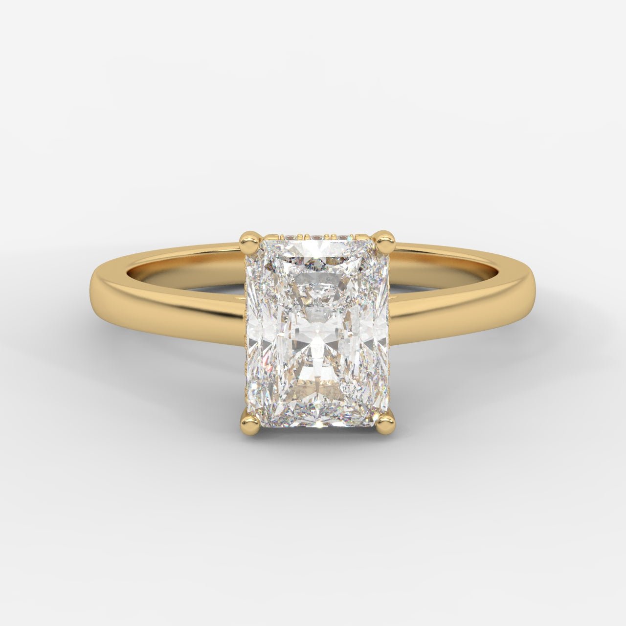 Vivienne Diamond Ring with Hidden Halo - Radiant - AYKA JEWELS