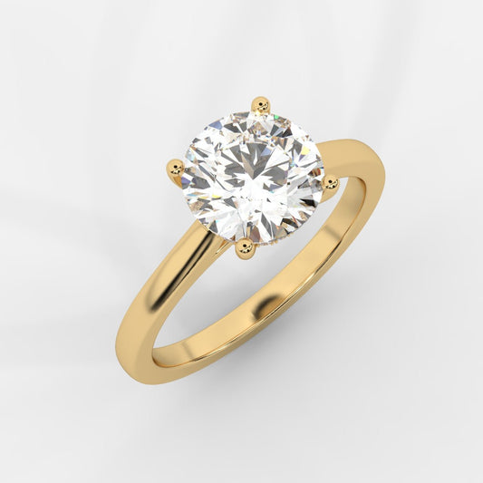 Vivienne Diamond Ring with Hidden Halo - Round - AYKA JEWELS