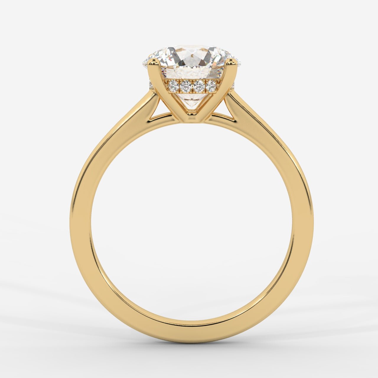 Vivienne Diamond Ring with Hidden Halo - Round - AYKA JEWELS