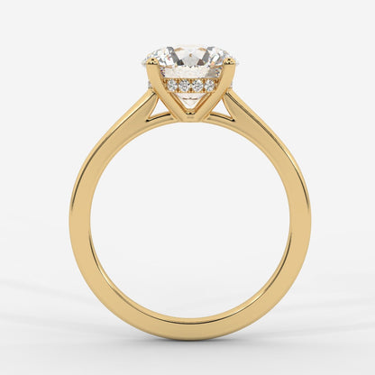 Vivienne Diamond Ring with Hidden Halo - Round - AYKA JEWELS