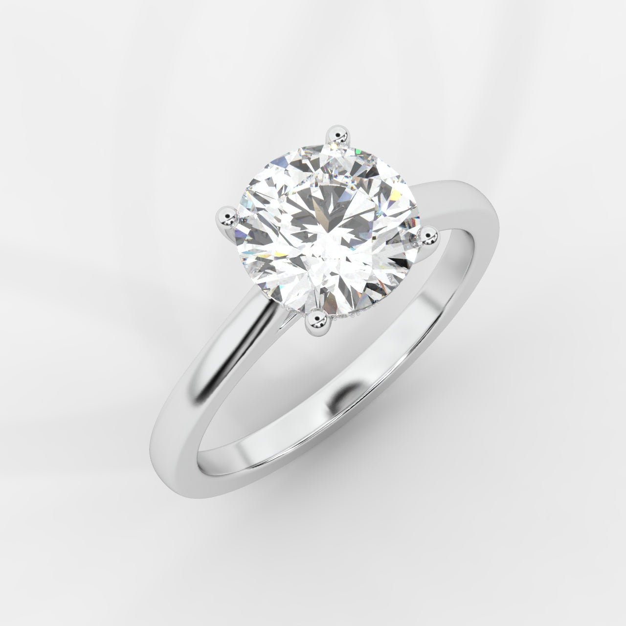 Vivienne Diamond Ring with Hidden Halo - Round - AYKA JEWELS