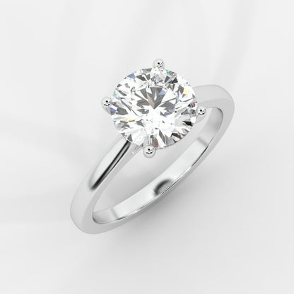 Vivienne Diamond Ring with Hidden Halo - Round - AYKA JEWELS