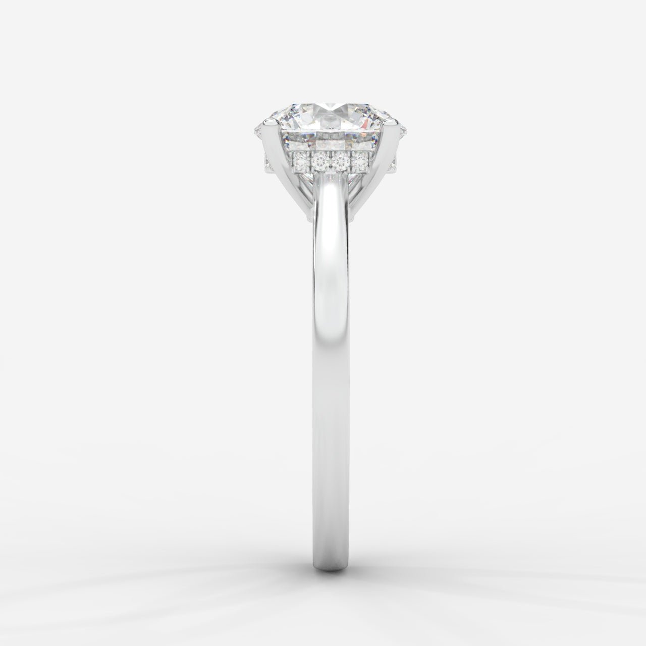 Vivienne Diamond Ring with Hidden Halo - Round - AYKA JEWELS
