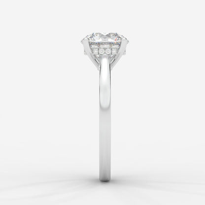 Vivienne Diamond Ring with Hidden Halo - Round - AYKA JEWELS