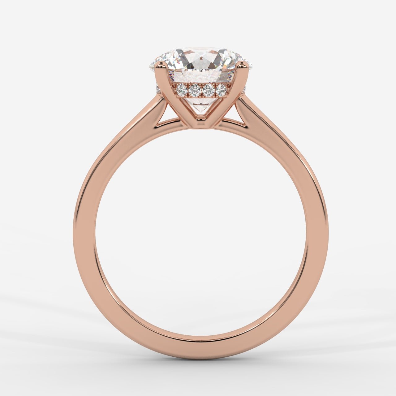 Vivienne Diamond Ring with Hidden Halo - Round - AYKA JEWELS