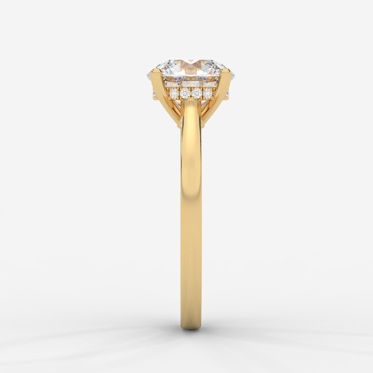 Vivienne Diamond Ring with Hidden Halo - Round - AYKA JEWELS