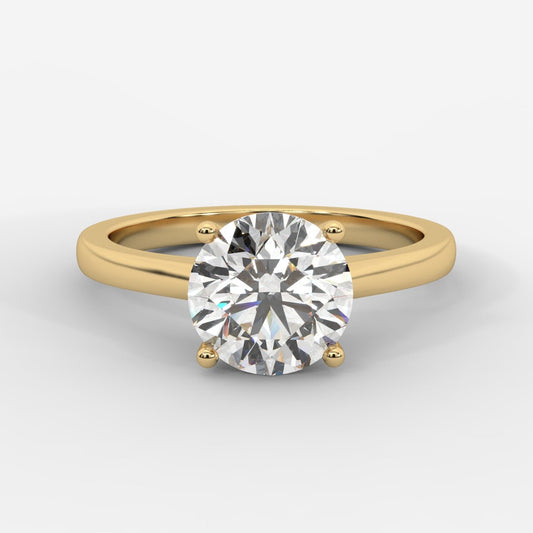 Vivienne Diamond Ring with Hidden Halo - Round - AYKA JEWELS