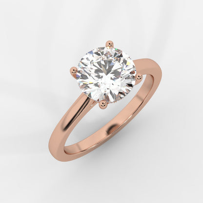 Vivienne Diamond Ring with Hidden Halo - Round - AYKA JEWELS