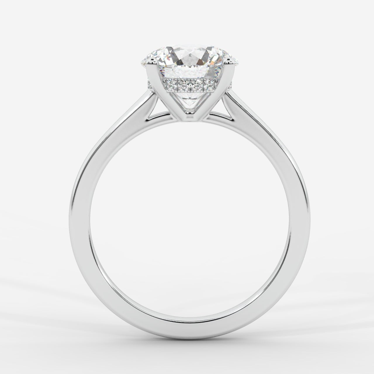 Vivienne Diamond Ring with Hidden Halo - Round - AYKA JEWELS
