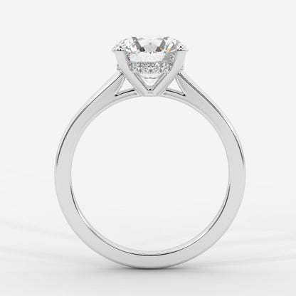 Vivienne Diamond Ring with Hidden Halo - Round - AYKA JEWELS