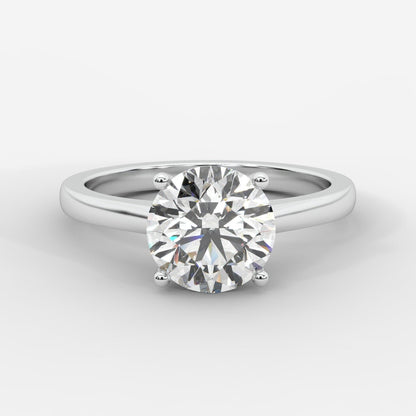Vivienne Diamond Ring with Hidden Halo - Round - AYKA JEWELS
