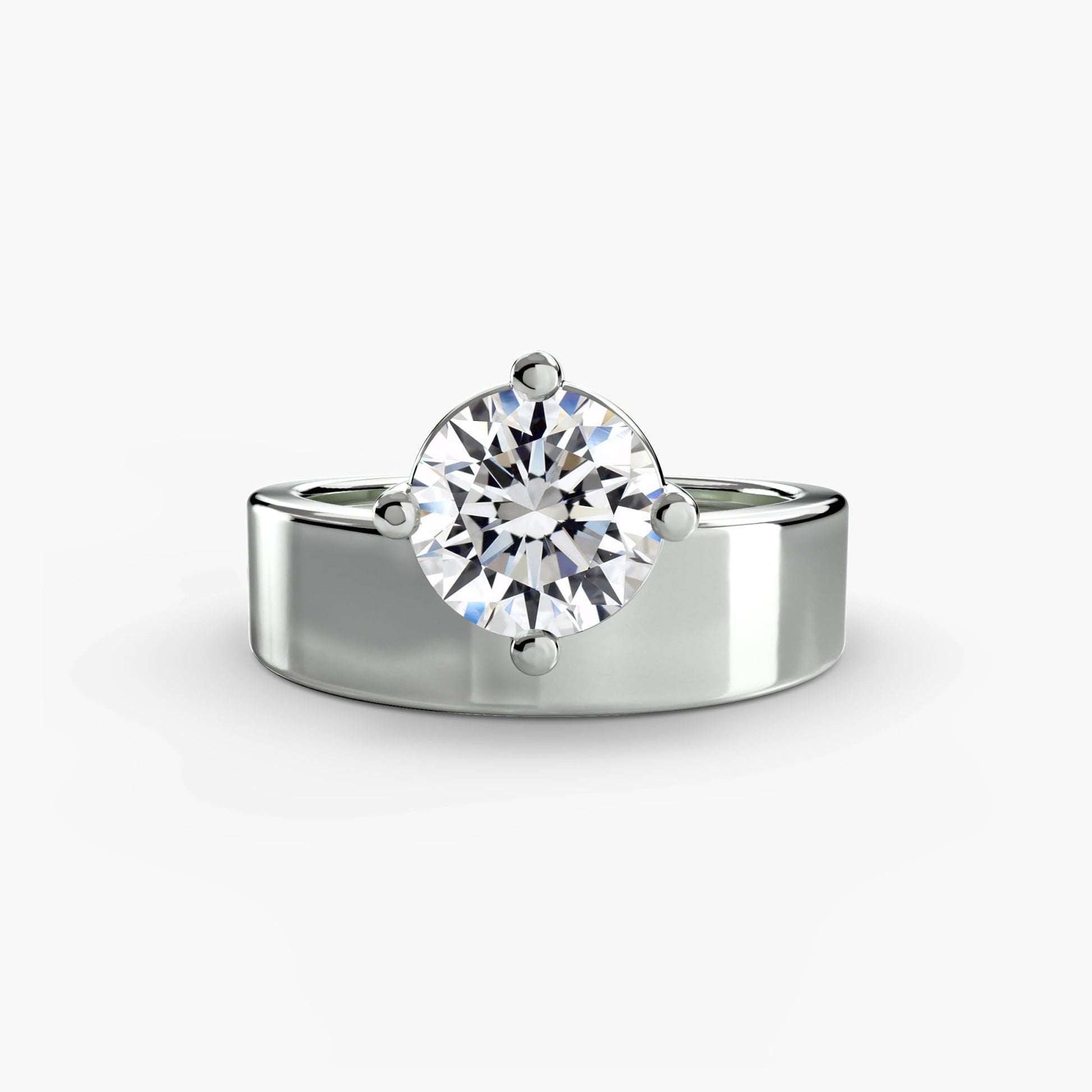 Wide Band Solitaire - AYKA JEWELS