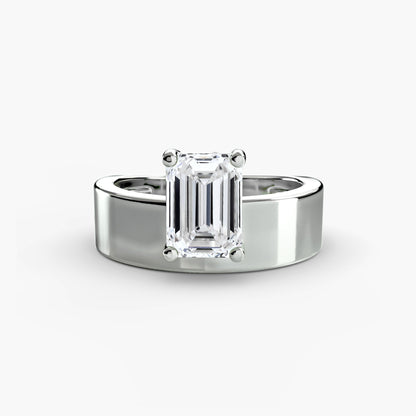 Wide Band Solitaire 2 - AYKA JEWELS