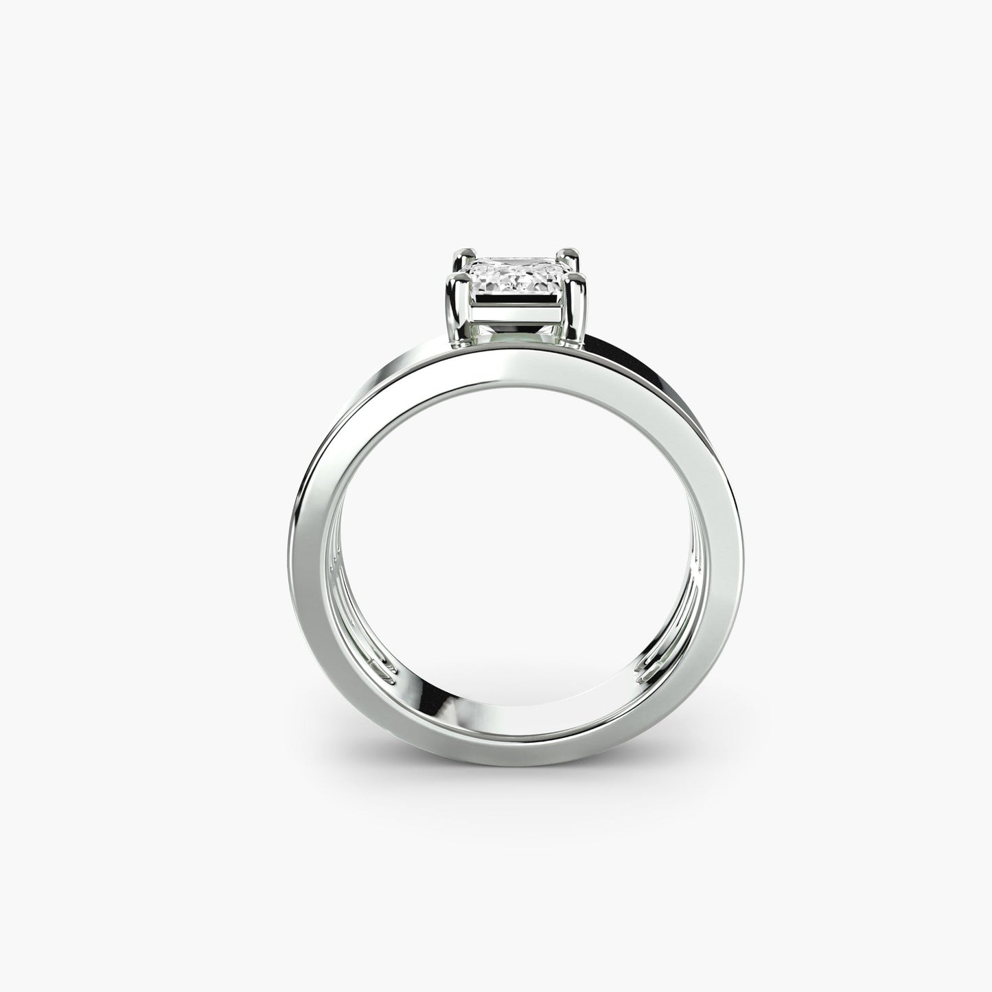 Wide Band Solitaire 2 - AYKA JEWELS
