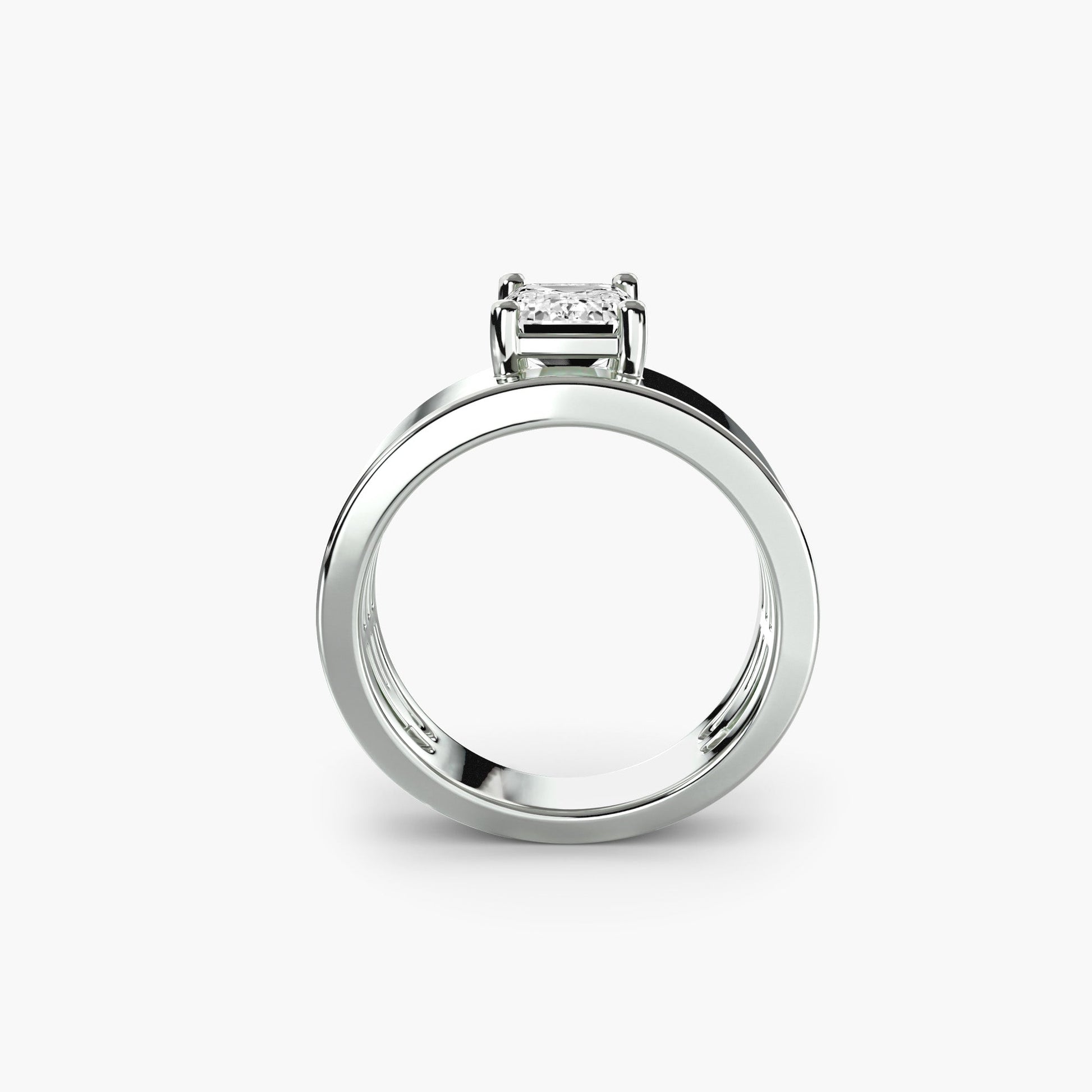 Wide Band Solitaire 2 - AYKA JEWELS