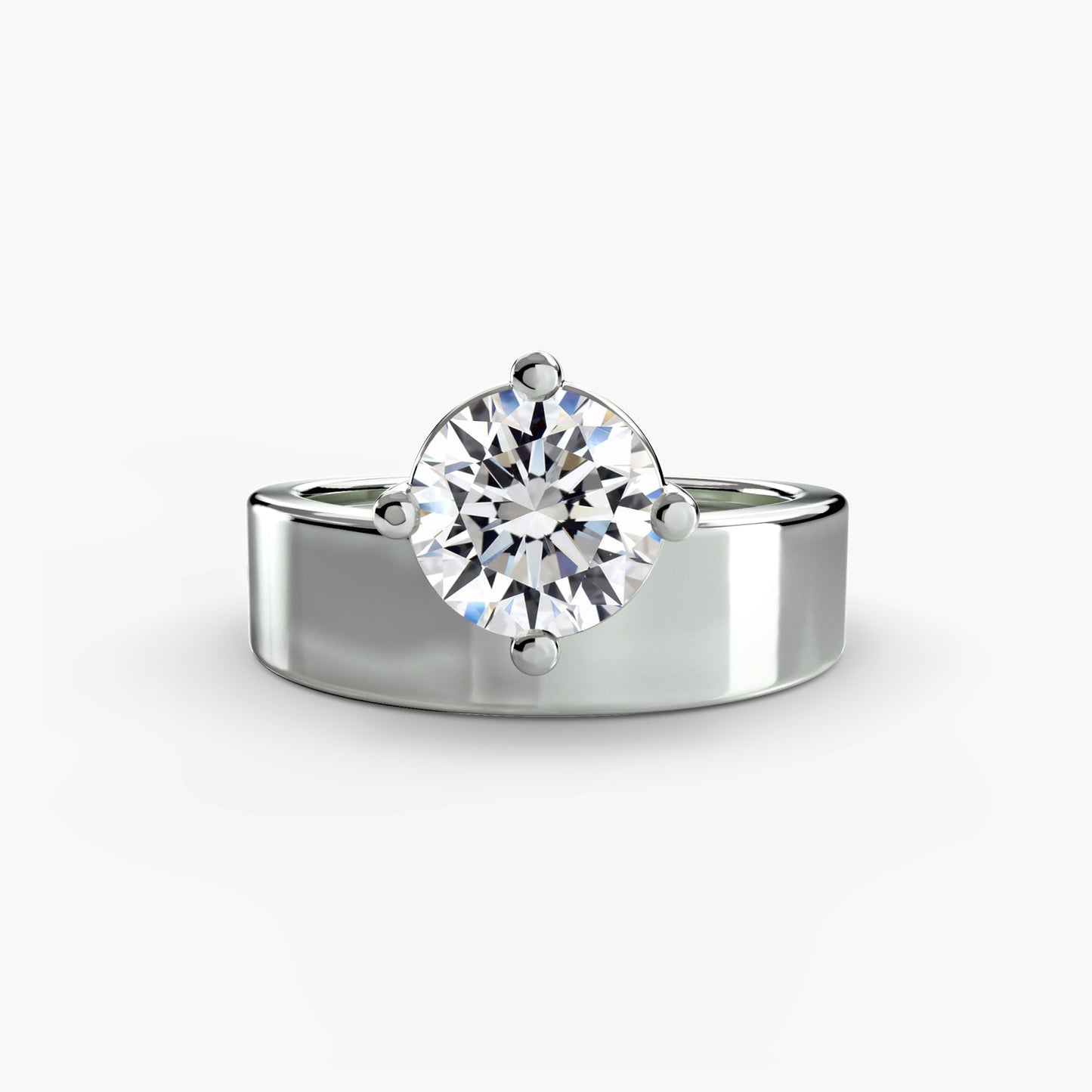 Wide Band Solitaire - AYKA JEWELS