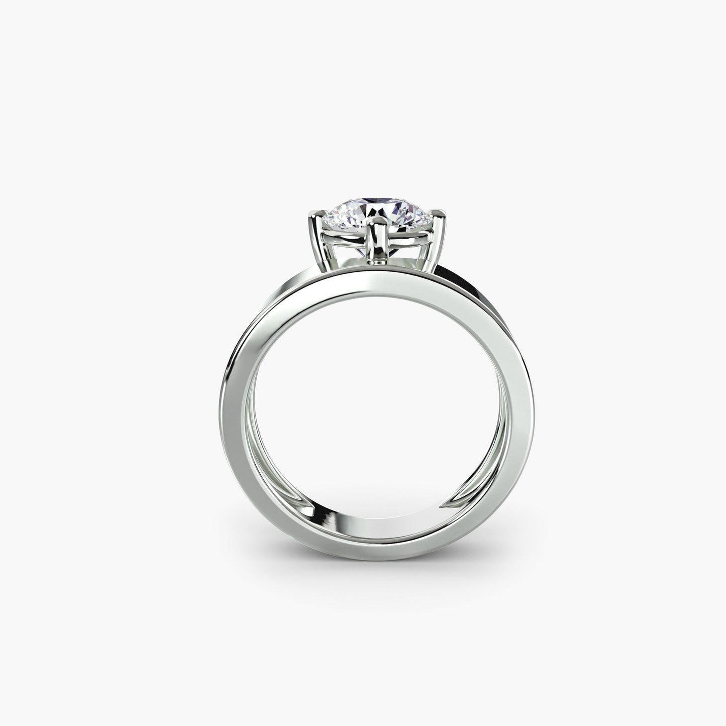Wide Band Solitaire - AYKA JEWELS