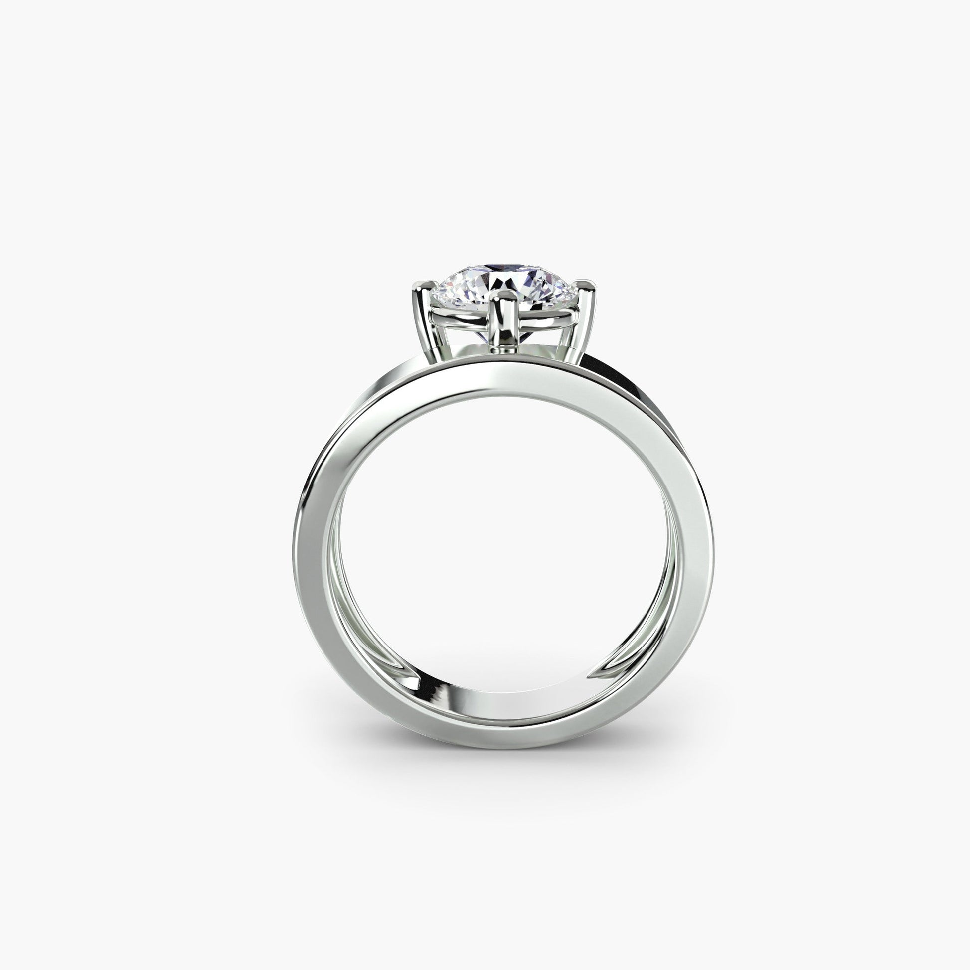 Wide Band Solitaire - AYKA JEWELS