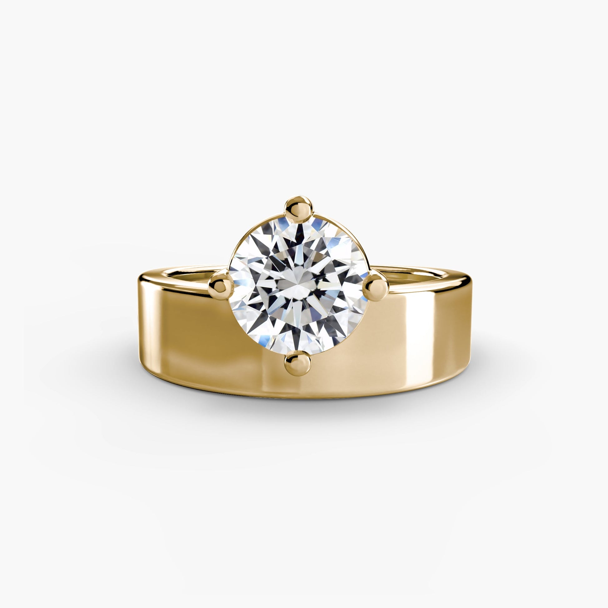 Wide Band Solitaire - AYKA JEWELS