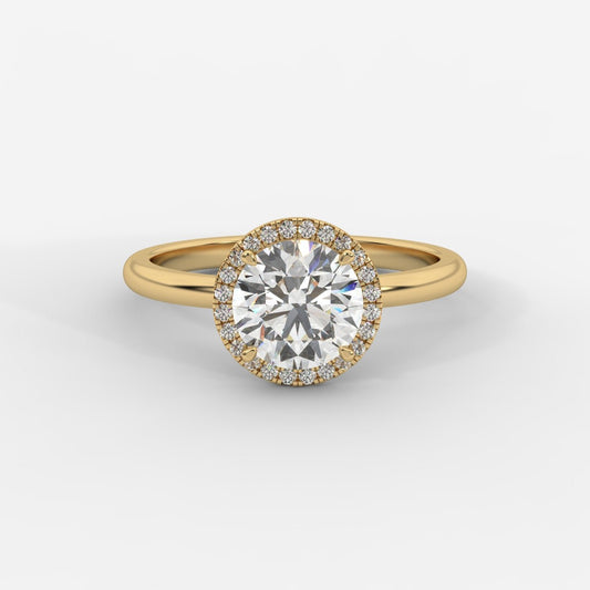 Willow Halo Engagement Ring - Round - AYKA JEWELS