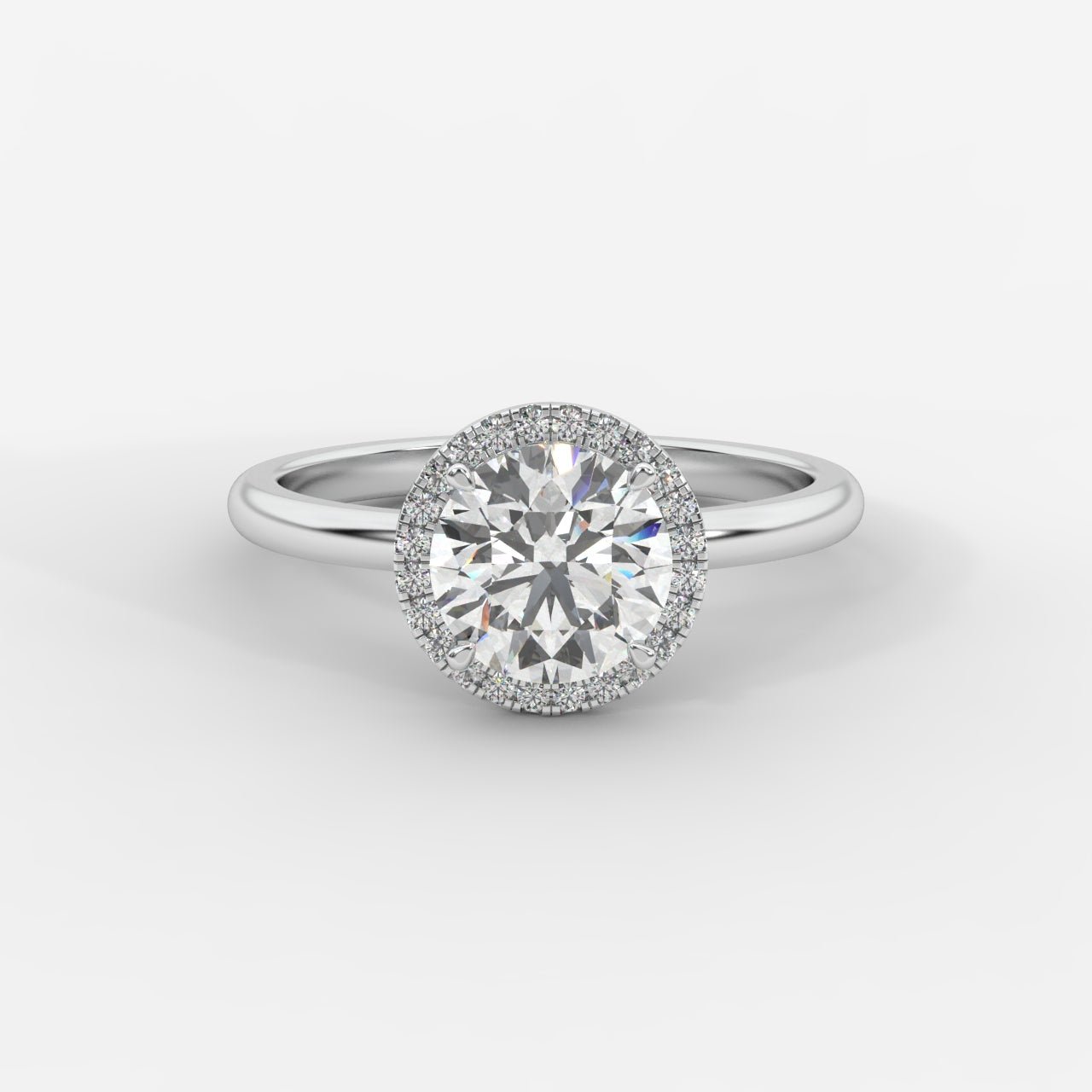 Willow Halo Engagement Ring - Round - AYKA JEWELS