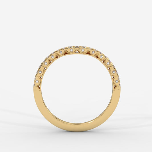 Zara Curved Half Eternity Band - Round - AYKA JEWELS